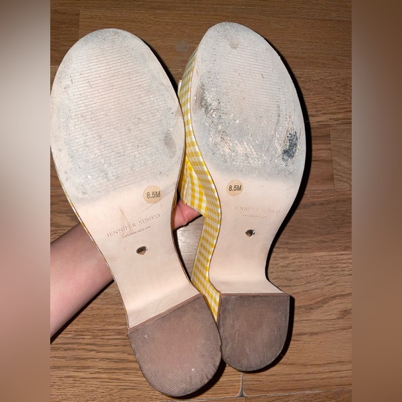 🌼Antonio Melani x Jennifer Sumko The Cove Yellow Gingham Open Platform SZ 8.5 - Picture 14 of 16
